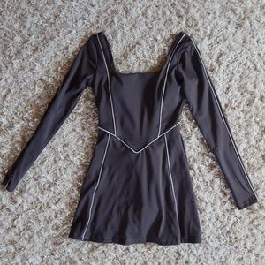 YLLW the label Bailey Long Sleeve Dress - Charcoal Small